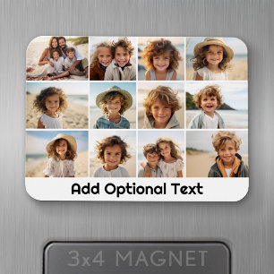Ímã Colagem de Grade de 12 Fotos - Branco - Tipo Mod P