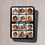 Ímã Colagem de Instagram de 12 Fotos com Fundo Preto<br><div class="desc">Adicione seus fotos favoritos a este modelo divertido. Você pode usar fotos do Instagram ou quaisquer fotos para esta grade.</div>