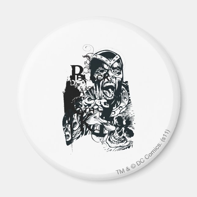 Imã Colagem de Mão Negra e Crânio (Frente)