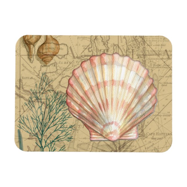 Ímã Colagem de Mapa Costeiro (Horizontal)