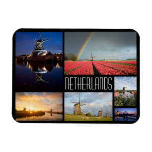 Ímã Colagem de paisagens da Holanda foto de viagem
