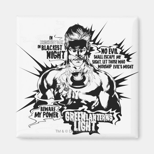 Imã Colagem de Texto Lanterna Verde (Frente)