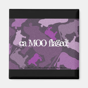 Imã Colagem de Vaca CaMOOflage em Roxo