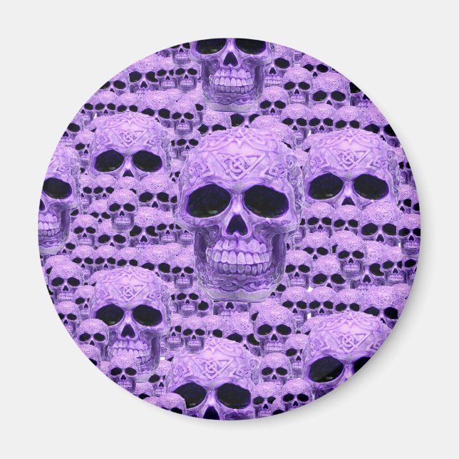 Imã Colagem do crânio roxo celta (Frente)