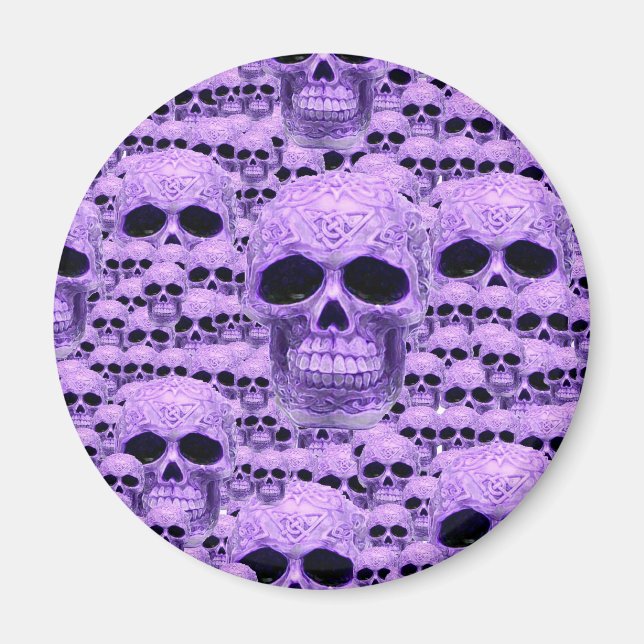Imã Colagem do crânio roxo celta (Frente)