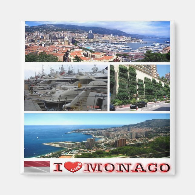 Imã Colagem do zMC035 MONACO "I Love", Fridge (Frente)