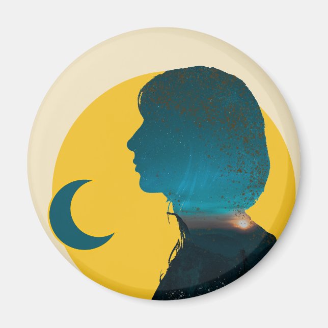 Imã Colagem Dramática, Emocional e Intensa Laranja (Frente)