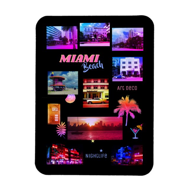 Ímã Colagem em Miami Beach (Vertical)
