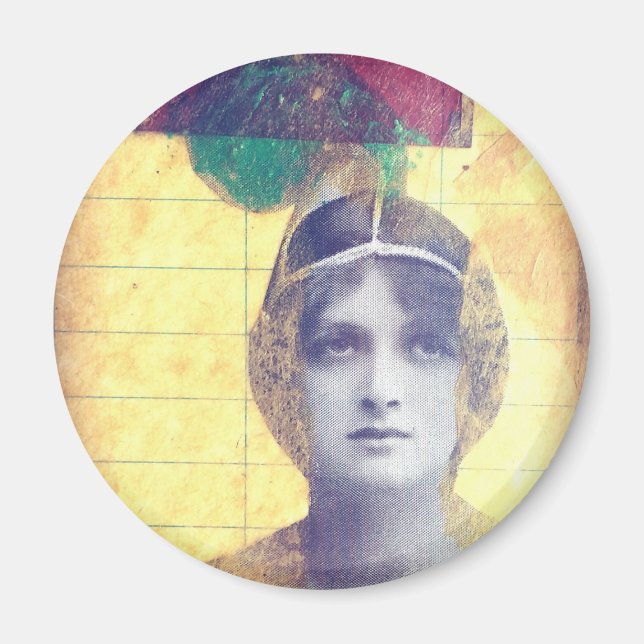 Imã Colagem Mídia Mista Vintage (Frente)