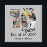 Imã Colagem personalizada de 10 anos de casamento 11<br><div class="desc">Costume 10º aniversário de casamento Colagem de Fotos 11. Personalize este aniversário de 10 anos de casamento com suas fotos e nome da sua alma gêmea.</div>