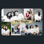Ímã Colagem personalizada de fotos de 6 imagens com o<br><div class="desc">Colagem personalizada de fotos de 6 imagens com o nome</div>