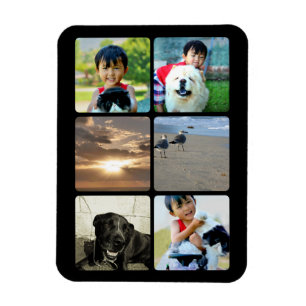 Ímã Colagem Personalizada Foto Seis Quadrados Imagem d
