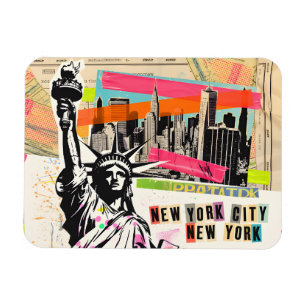 Ímã Colagem Pop Art Revista de Viagens Paisagem da Cid