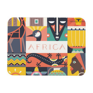 Ímã Colagem simbólica africana da arte