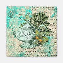 Colagem Vintage Teapot & Ephemera