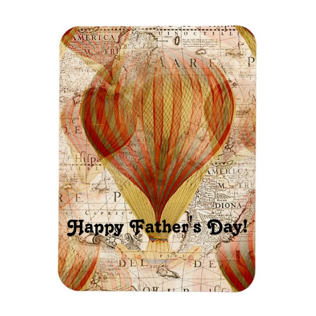 Ímã Colagem Vitoriana Steampunk de Balões de Ar Quente (Vertical)