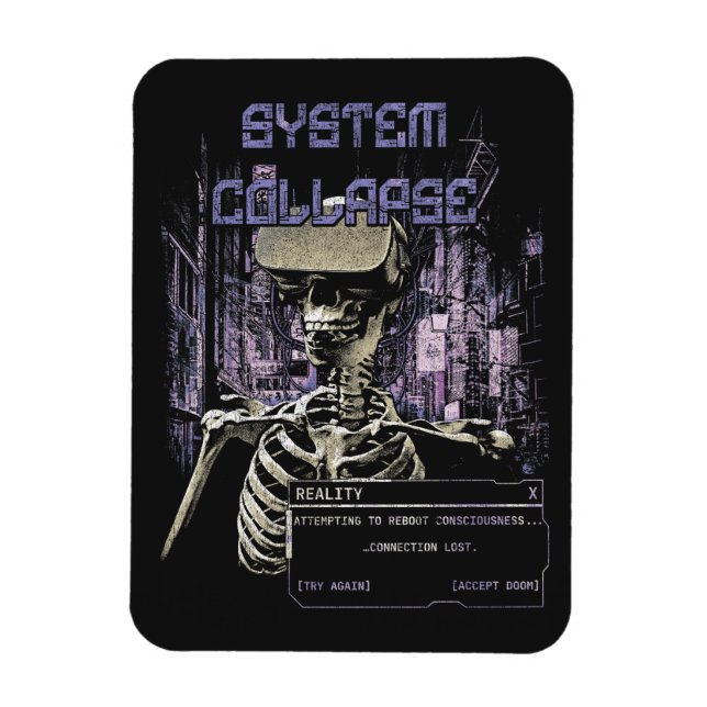 Ímã Colapso do Sistema - Streetwear Techno-Dystopian (Vertical)