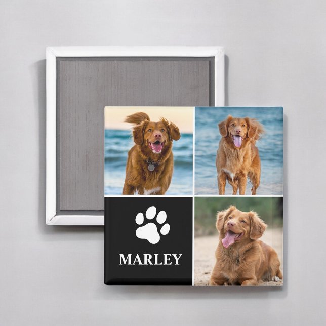 Imã Colar de Fotos Personalizado de Cachorro Simples M (Criador carregado)