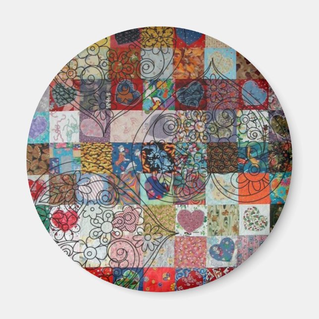 Imã colcha com corações (Frente)