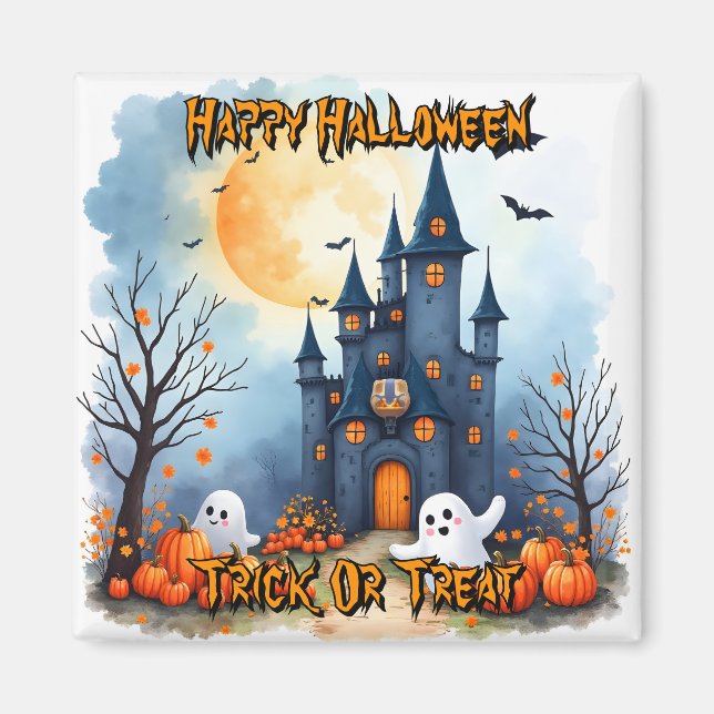 Imã Coleção Assustadora de Halloween Moderna e Fofa (Frente)