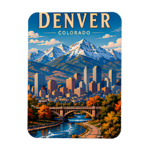 Ímã 🌄 Coleção Cidade Montanhosa Denver Colorado