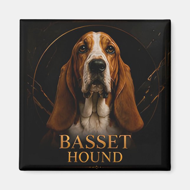 Imã Coleção Clássica Heritage Basset Hound (Frente)
