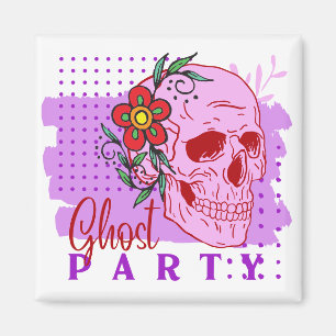 Imã Coleção de Carimbo de Halloween "Ghost party"