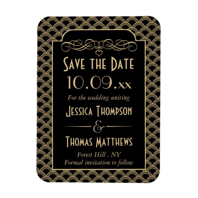 Ímã Coleção de Casamentos Art Deco Gatsby, de 1920 (Vertical)