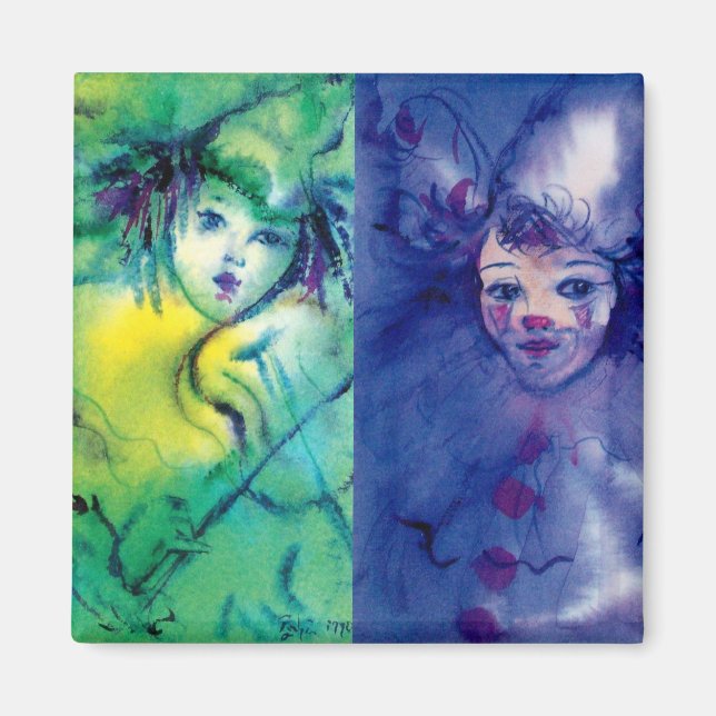 Imã COLEÇÃO DE CLOWNS/Bola de Masquearde Venetia (Frente)