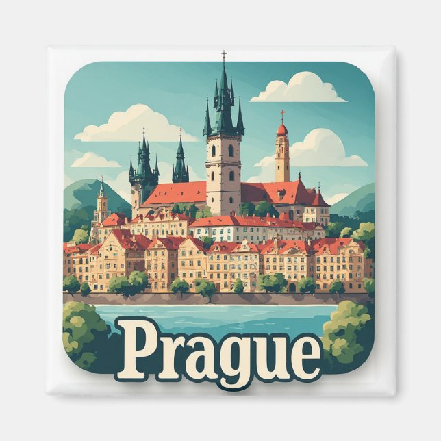 Imã Coleção de Destinos de Praga (Frente)