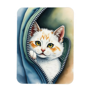 Ímã Coleção de Gatos de Lindas Molas de Aquarela Moder