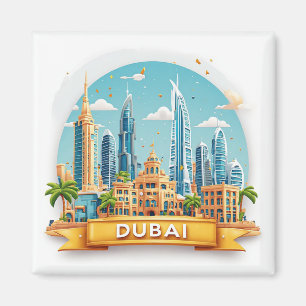 Imã 🧲 Coleção de Memórias de Viagens pelo Mundo Dubai