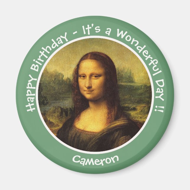 Imã Coleção do Partido Leonardo da Vinci Mona Lisa (Frente)
