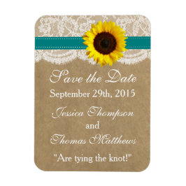 Ímã Coleção Kraft, Lace & Sunflower - Teal