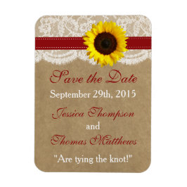 Ímã Coleção Kraft, Lace & Sunflower - Vermelho