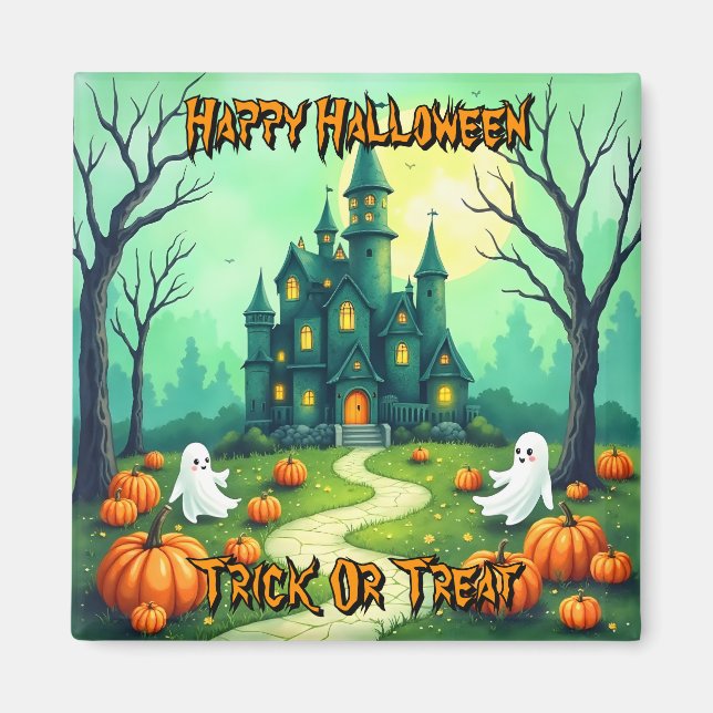 Imã Coleção Moderna Assustadora e Fofa de Halloween (Frente)