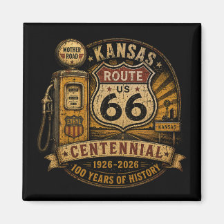 Imã Colecionável da antiga rodovia Kansas Route 66