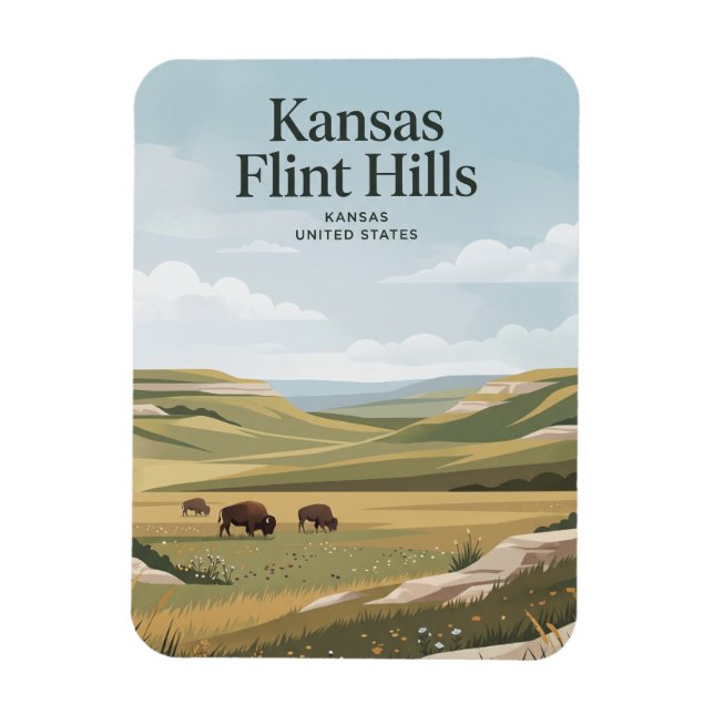 Ímã Colinas de Flint do Kansas (Vertical)