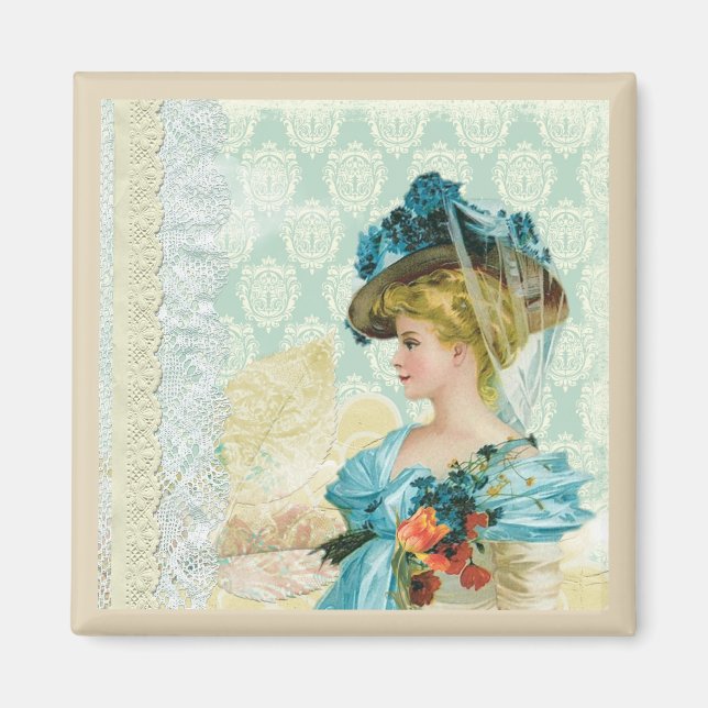 Imã Collage de Lady Art Victoriana (Frente)
