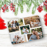 Ímã Collage Minimalista Família de Fotos de Natal Feli<br><div class="desc">Colagem Mínima Mínima de Feliz Natal Feriados Familiares Cartão de Imagem. AVISO IMPORTANTE: Esta design faz parte de uma coleção e tem outros elementos coordenados que podem encontrar na minha loja. Às vezes, pode ser difícil alinhar esteticamente e colocar textos ou iniciais nos designs, se me disser e eu farei...</div>