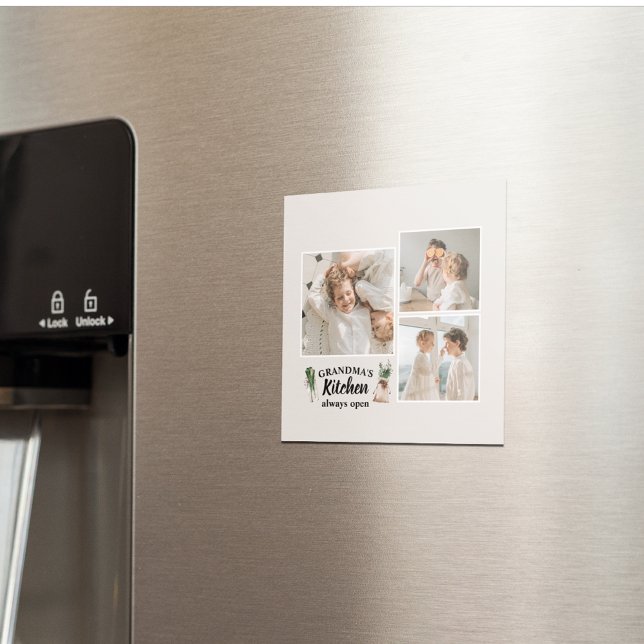 Imã Collage Photo & Grandma Kitchen Está Sempre Aberta (Criador carregado)