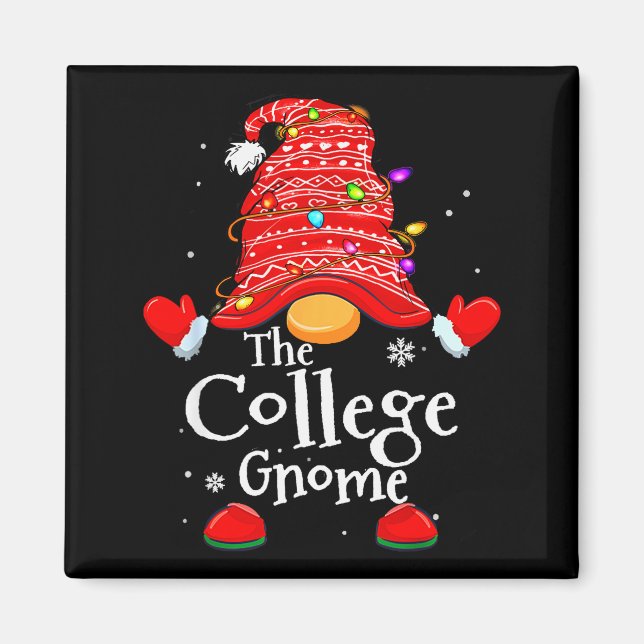 Imã College Gnome - Xmas Family Matching Funny Christm (Frente)