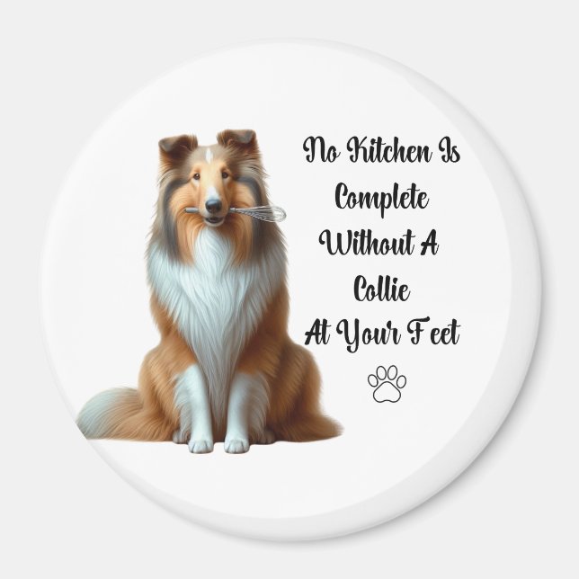 Imã Collie Kitchen Magnet (Frente)