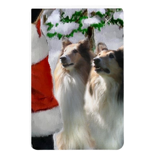 Ímã Collies De Massa Com Papais noeis No Natal (Vertical)