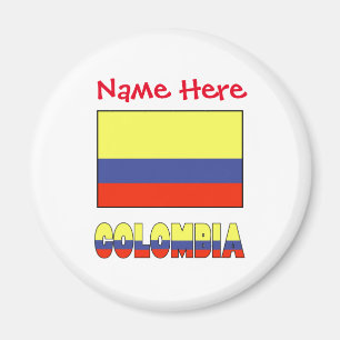Imã Colômbia Bandeira Colombiana Vermelha Personalizaç