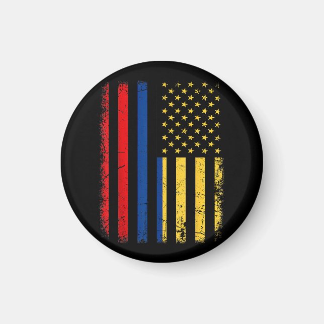 Imã Colombiana - Bandeira Americana Colombiana Roots C (Frente)