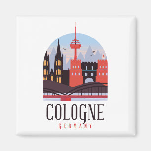 Imã Colônia Alemanha Vintage Cityscape