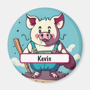 Imã Coloque o agricultor com o nome personalizável
