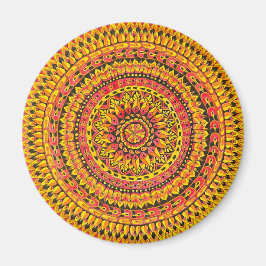 Imã Color Orange Mandala Original Art 