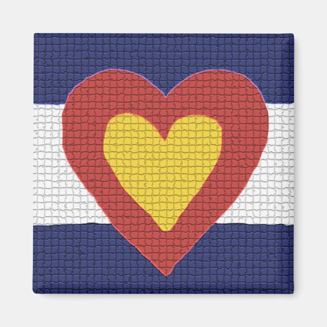 Imã Colorado Flag Heart Magnet (Frente)